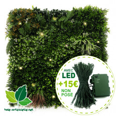 Mur Végétal Artificiel JUNGLE - 1m x 1m avec LED