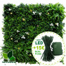 Mur Végétal Artificiel FLORA - 1m x 1m avec LED